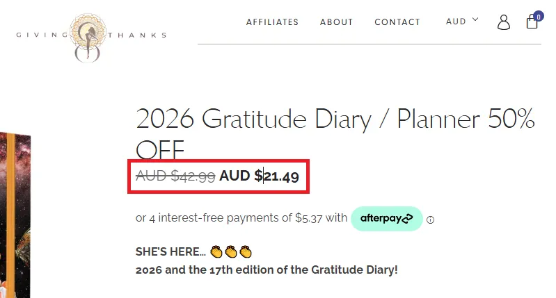 Giving Thanks 50% OFF Offer